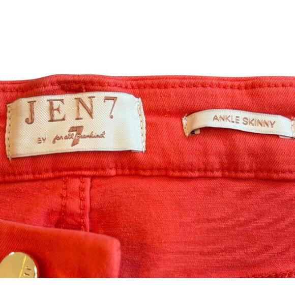 JEN 7 by 7 for all Mankind Raw Hem Skinny Stretch Ankle Jeans in Cher Sz 12 - Picture 7 of 13
